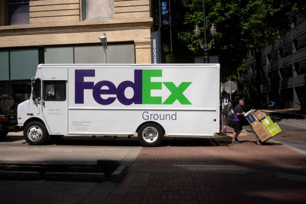 Fedex Delivery Driver stock photo