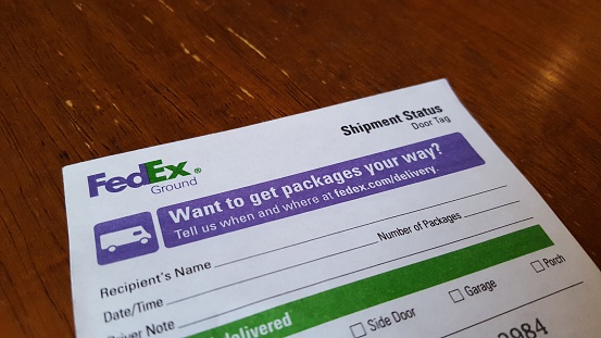 Fedex Door Tag Stockfoto Und Mehr Bilder Von Dokument Istock