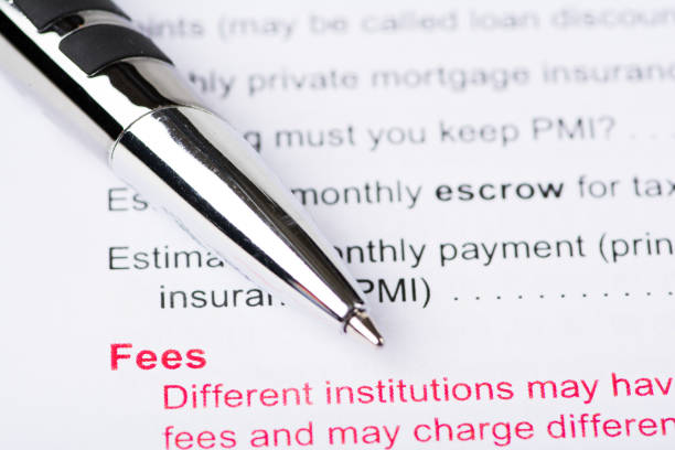 Fee Document with Pen stock photo
