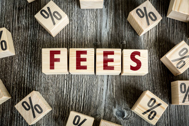 Fees sign stock photo