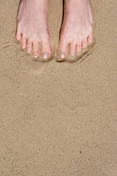 Feet in sand  human feet buried in sand. summer beach stock pictures, royalty-free photos & images