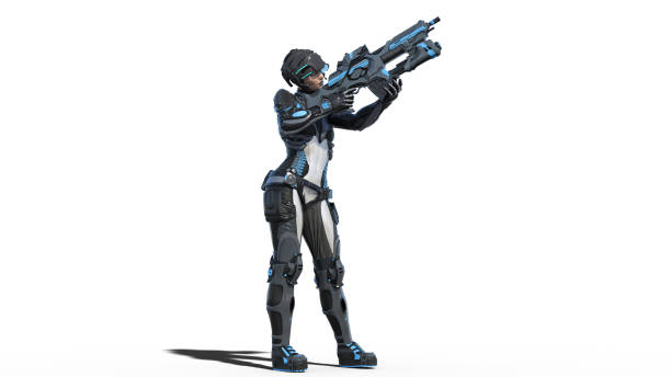 Android Female Soldier Military Cyborg Woman Armed With 