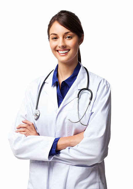 Female Doctor Standing With Arms Crossed - Isolated stock photo
