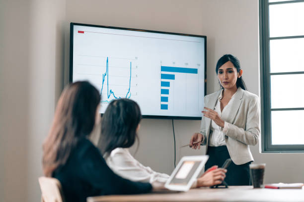 Female empowerment in an all women business team stock photo