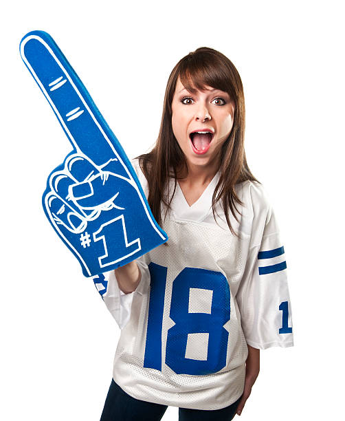 Female Fan Female football fan - Please see my portfolio for more images of this model and other sports related images. american football sport stock pictures, royalty-free photos & images