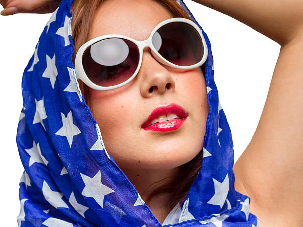 Female in American Colors stock photo