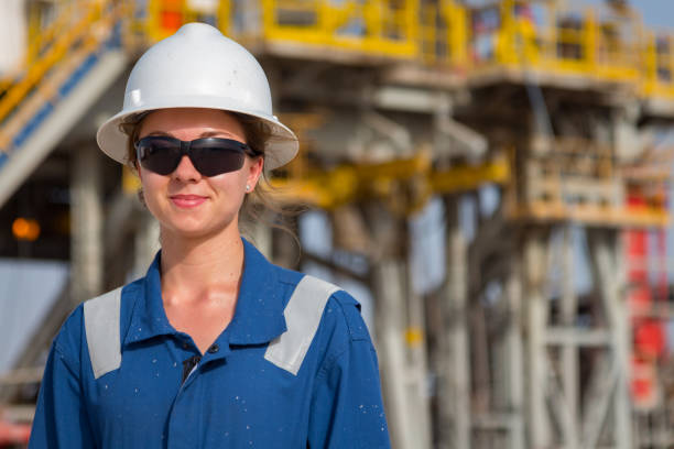 Female Oil Engineer stock photo