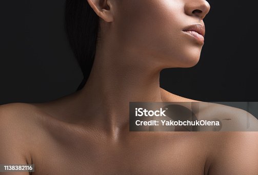 istock Female person having perfect skin covering 1138382116