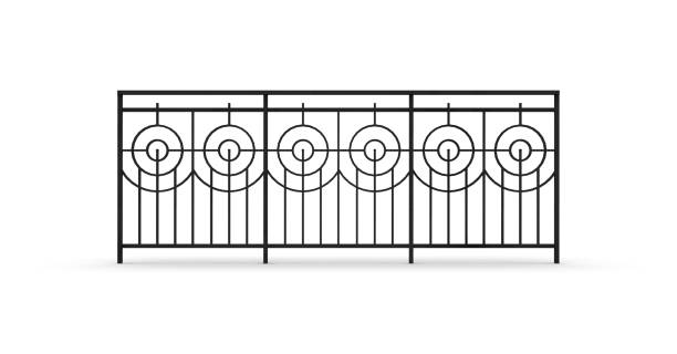 Fence isolated on White 3D Rendering Fence isolated on White 3D Rendering bannister stock pictures, royalty-free photos & images