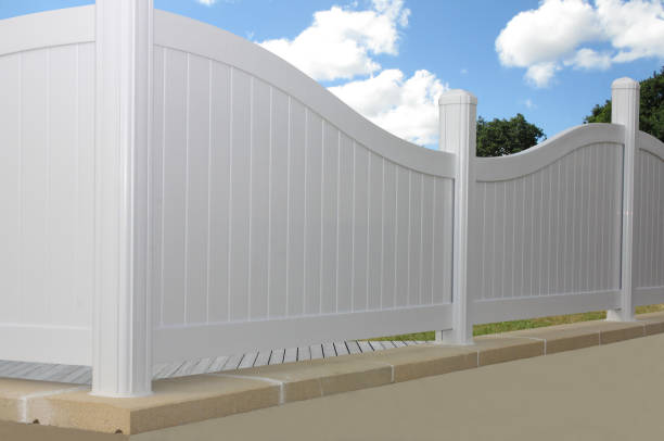 PVC fence with a white background stock photo