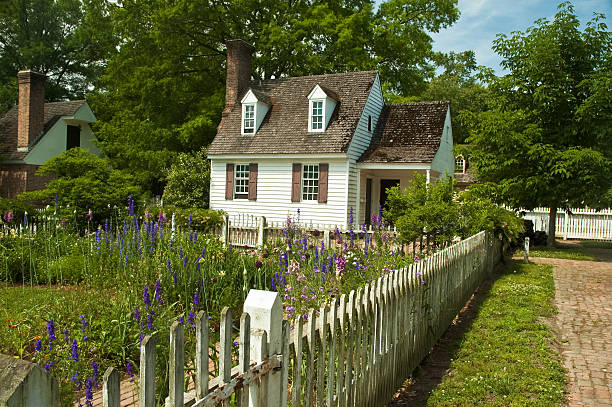 Fenced Garden  williamsburg virginia stock pictures, royalty-free photos & images