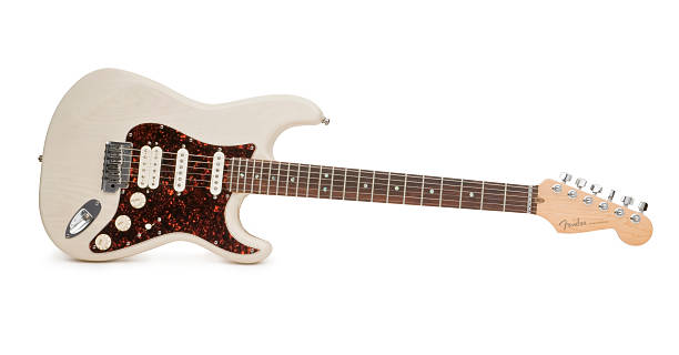 Fender Stratocaster Guitar Isolated on White stock photo