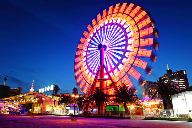 Ferris Wheel at night stock photo