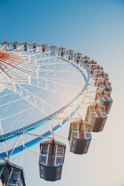 Ferris wheel background at the Oktoberfest in Munich stock photo
