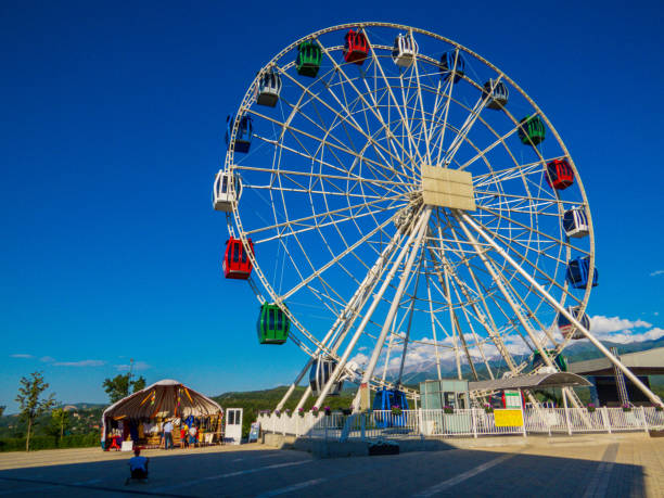 Ferris wheel on Kok-Tobe Hill, Almaty, Kazakhstan stock photo
