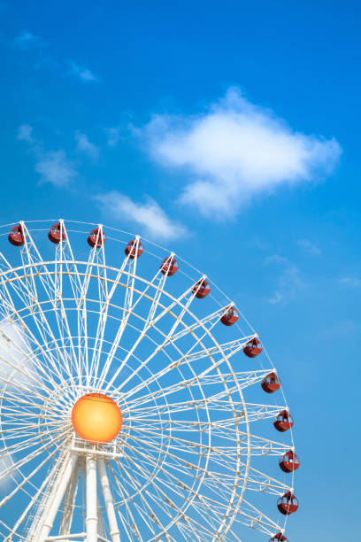 Ferris Wheel With Blue Sky in Okinawa Japan. stock photo