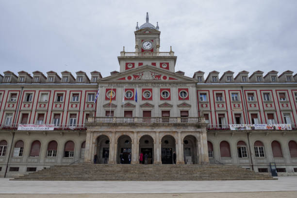 Ferrol Concello Ayuntamiento building in Praza de Armas Square stock photo