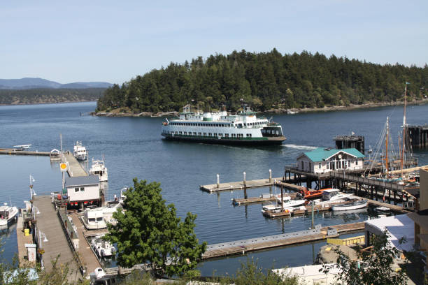 Ferry Traffic In The Small Town Of Friday Harbor stock photo