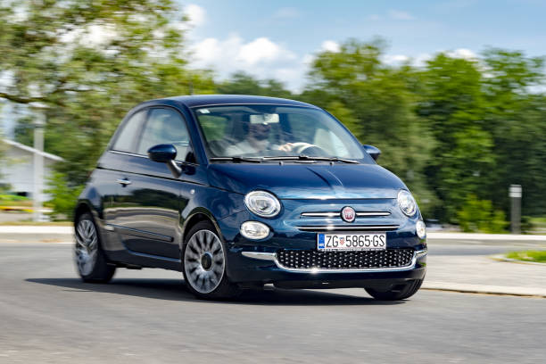 Fiat 500 Dolce 10 used Car Hire stock photo