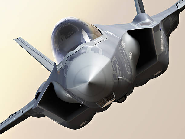 F35 Fighter jet close up stock photo
