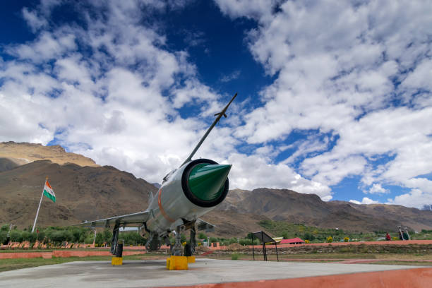 A MIG-21 fighter plane used by India in Kargil war 1999 (Operation Vijay) stock photo