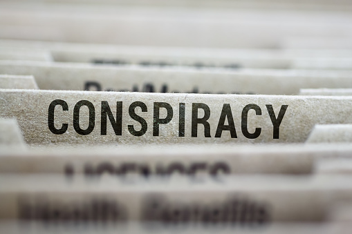 File folder of conspiracy theories