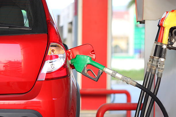 Filling up stock photo