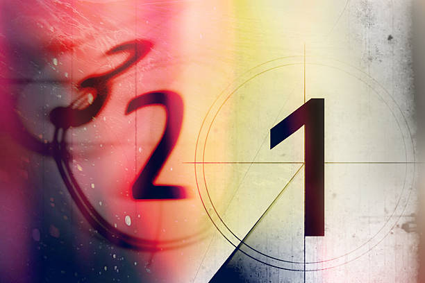 film countdown 3 2 1 countdown 3 pictures in 1 with burned effect motion photos stock pictures, royalty-free photos & images