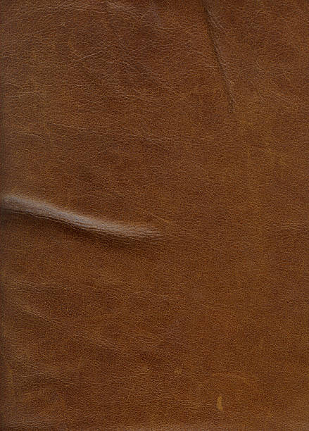 Fine Brown Old Weathered Leather Piece, XXL stock photo