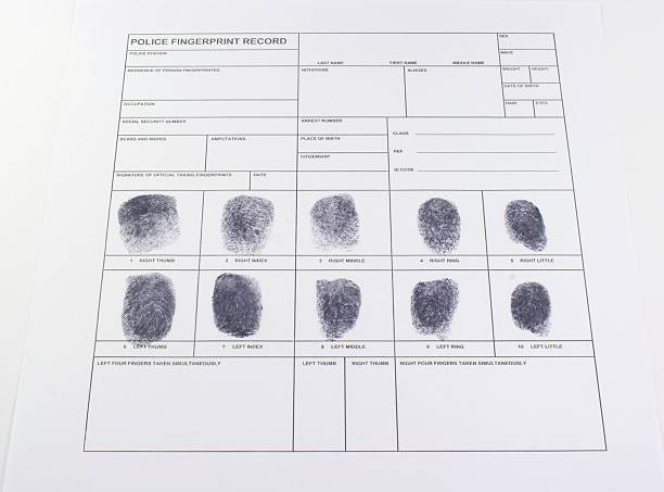 fingerprint record stock photo