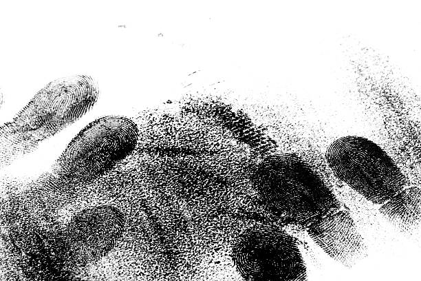 Fingerprints Spotted of ink stock photo