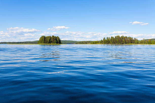 finlandia lago scape in estate - finlandia laghi foto e immagini stock