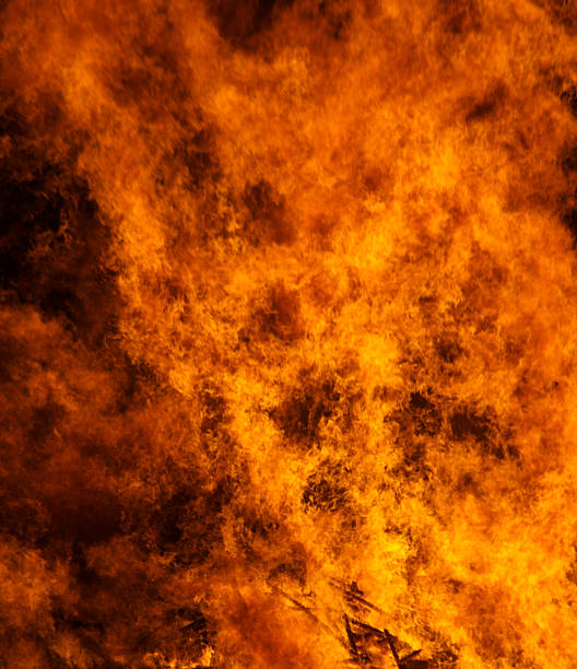 Fire explosion stock photo