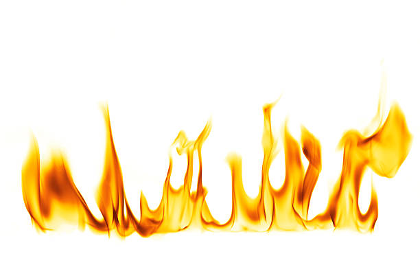 fire flame isolated over white background stock photo