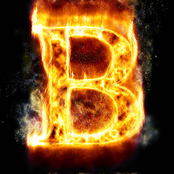 Best Fire Letter B Of Burning Flame Light Stock Photos, Pictures ...