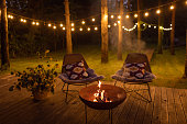 istock Fire pit at cottage 1338548097
