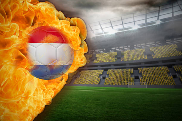 fire surrounding dutch flag football - michigan football 個照片及圖片檔