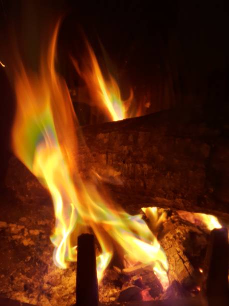Fireplace Fire stock photo