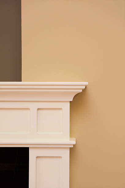 Fireplace Mantle and Trim stock photo