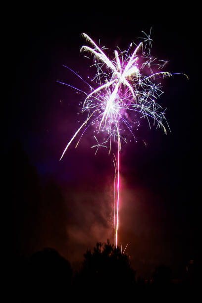 Firework Burst at Night stock photo
