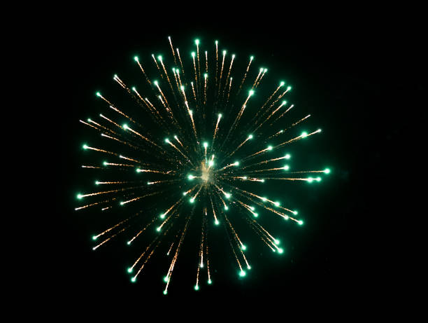 Fireworks at night. stock photo
