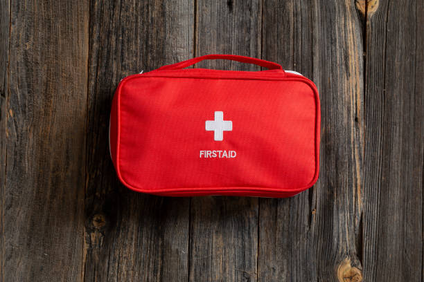 first aid kit stock photo