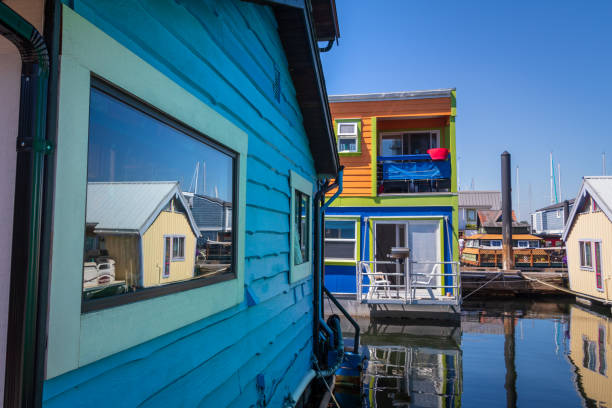 Fisherman's Wharf, Victoria, British Columbia. stock photo