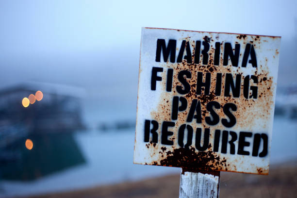 Fishing Pass Sign stock photo