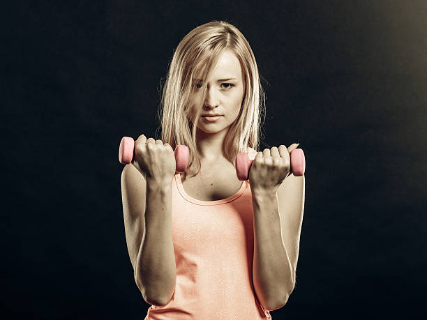 Flexing Muscles Little Girls Human Muscle Child Stock Photos, Pictures ...
