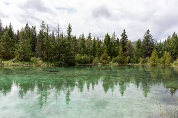 Five Lakes , Jasper National Park, Alberta, Canada stock photo