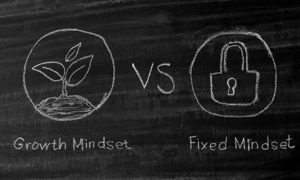 Fixed Mindset vs Growth Mindset stock photo