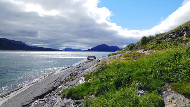 Fjord Panorama Northern Norway stock photo