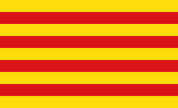 Flag of Catalonia - La Senyera Flag of Catalonia - La Senyera catalonia stock pictures, royalty-free photos & images