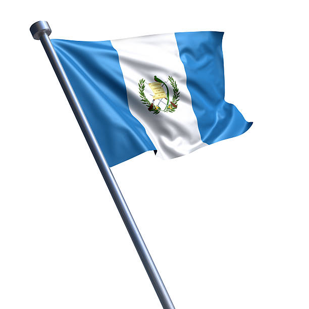 Flag of Guatemala isolated on white stock photo